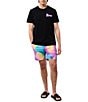 Color:Violet - Image 3 - Tyler Printed 5 3/4#double; Inseam Swim Trunks