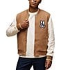 Psycho Bunny Wade Knit Bomber Jacket, Color:Toasted Coconut - Image 1