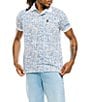 Psycho Bunny Wes Micro Print Short Sleeve Polo Shirt - Image 1