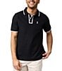 Color:Black - Image 1 - Westbury Pique Short Sleeve Polo Shirt
