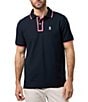 Color:Navy - Image 1 - Westbury Pique Short Sleeve Polo Shirt