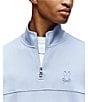 Psycho Bunny Zeke 1/4 Mock Zip Long Sleeve Knit Pullover, Color:Zen Blue - Image 2