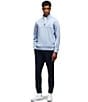 Psycho Bunny Zeke 1/4 Mock Zip Long Sleeve Knit Pullover, Color:Zen Blue - Image 3