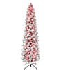 Puleo International Inc. 7.5 ft Pre-Lit Flocked Portland Pine ...