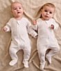 Purebaby Baby Long Sleeve Organic Cotton Zip Footie Growsuit Pack of 2, Color:Pale Pink Bear - Image 5