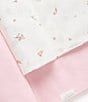 Color:Pale Pink Blossom - Image 2 - Purebaby® Allover Printed 2-Pack Muslin Wrap Set
