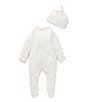 Color:Vanilla Bear - Image 1 - Baby Boys Newborn-12 Month Bear Printed Zip Footie & Knot Hat Set