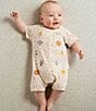 Color:Ivory - Image 5 - PureBaby® Baby Boys Newborn-24 Months Short-Sleeve Safari-Animal Shortall