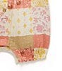 Color:Multi - Image 3 - PureBaby® Baby Girls Newborn-24 Months Puffed-Sleeve Patchwork Romper