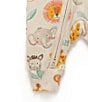 Color:Ivory - Image 3 - PureBaby® Baby Girls Newborn-24 Months Short-Sleeve Printed Footed Coverall
