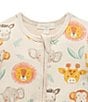 Color:Ivory - Image 4 - PureBaby® Baby Girls Newborn-24 Months Short-Sleeve Printed Footed Coverall