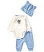 Purebaby Baby Organic Cotton Long Sleeve Bodysuit & Solid Jogger Pant Set - Image 1