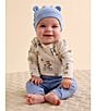 Purebaby Baby Organic Cotton Long Sleeve Bodysuit & Solid Jogger Pant Set - Image 3