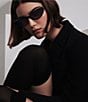 Color:Black/Smoke - Image 3 - / GUIZIO Women's Slate 37mm Cat Eye Sunglasses