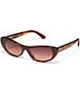 Color:Brown Tortoise/Dark Brown - Image 1 - / GUIZIO Women's Slate 37mm Tortoise Cat Eye Sunglasses