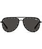 Color:Black - Image 2 - High Key Rhinestone Oversized 55mm Sunglasses