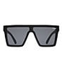 Color:Black Smoke - Image 1 - Hindsight Oversized Square Sunglasses