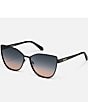 Color:Black/Smoke Coral - Image 1 - Women's In Pursuit 55mm Cat Eye Sunglasses