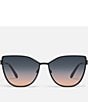 Color:Black/Smoke Coral - Image 2 - Women's In Pursuit 55mm Cat Eye Sunglasses