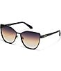 QUAY Women's In Pursuit 55mm Cat Eye Sunglasses, Color:Black/Dusk Poppy - Image 1