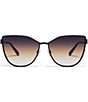 QUAY Women's In Pursuit 55mm Cat Eye Sunglasses, Color:Black/Dusk Poppy - Image 2
