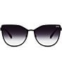 QUAY Women's In Pursuit 55mm Cat Eye Sunglasses, Color:Black - Image 2