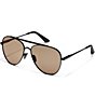 QUAY Men's Free Fall 55mm Aviator Sunglasses, Color:Matte Black/Tan - Image 1