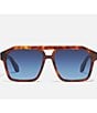 Color:Brown Tortoise/Navy Blue - Image 2 - Men's Soundcheck 48mm Tortoise Geometric Aviator Sunglasses