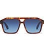 Color:Brown Tortoise/Navy Blue - Image 2 - Men's Soundcheck 48mm Tortoise Geometric Aviator Sunglasses