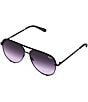 Color:Black/Black Purple - Image 1 - High Key Oversized Aviator Sunglasses