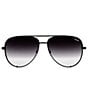 Color:Black/Fade - Image 2 - High Key Mini Mirrored Aviator Sunglasses