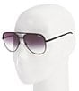 Color:Black/Fade - Image 3 - High Key Mini Mirrored Aviator Sunglasses