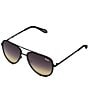 Color:Black/Black Gold - Image 1 - Unisex All In Medium Aviator Polarized Sunglasses