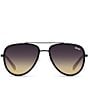 Color:Black/Black Gold - Image 2 - Unisex All In Medium Aviator Polarized Sunglasses