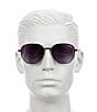 Color:Black/Smoke - Image 3 - Unisex Big Time 48mm Polarized Round Sunglasses