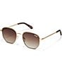 Color:Brushed Gold/Brown - Image 1 - Unisex Big Time 48mm Round Sunglasses