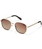 Color:Gold/Chocolate Paprika - Image 1 - Unisex Big Time 48mm Round Sunglasses