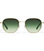 Color:Brushed Gold/Emerald - Image 2 - Unisex Big Time Texture 48mm Round Sunglasses