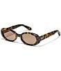 QUAY Unisex Felt Cute 35mm Oval Sunglasses, Color:Pebble Tortoise/Tan - Image 1