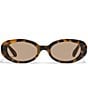 QUAY Unisex Felt Cute 35mm Oval Sunglasses, Color:Pebble Tortoise/Tan - Image 2