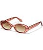 QUAY Unisex Felt Cute 35mm Oval Sunglasses, Color:Primrose/Sepia - Image 1