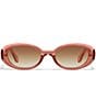 QUAY Unisex Felt Cute 35mm Oval Sunglasses, Color:Primrose/Sepia - Image 2