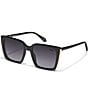 Color:Black/Smoke - Image 1 - Unisex Front Cover 46mm Square Polarized Sunglasses