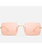 Color:Gold/Orange - Image 2 - Unisex Gold TTYL Rimless 43mm Square Sunglasses