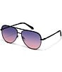 QUAY Unisex High Key 55mm Aviator Sunglasses, Color:Black/Dusk Pink - Image 1