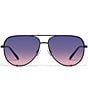 QUAY Unisex High Key 55mm Aviator Sunglasses, Color:Black/Dusk Pink - Image 2