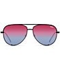 QUAY Unisex High Key 55mm Aviator Sunglasses, Color:Matte Black/Purple Blue - Image 2