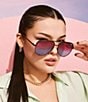 QUAY Unisex High Key 55mm Aviator Sunglasses, Color:Matte Black/Purple Blue - Image 3