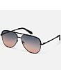 Color:Black/Smoke Coral - Image 1 - Unisex High Key 54mm Aviator Sunglasses