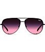 QUAY Unisex High Key 55mm Aviator Sunglasses, Color:Black/Pink - Image 2